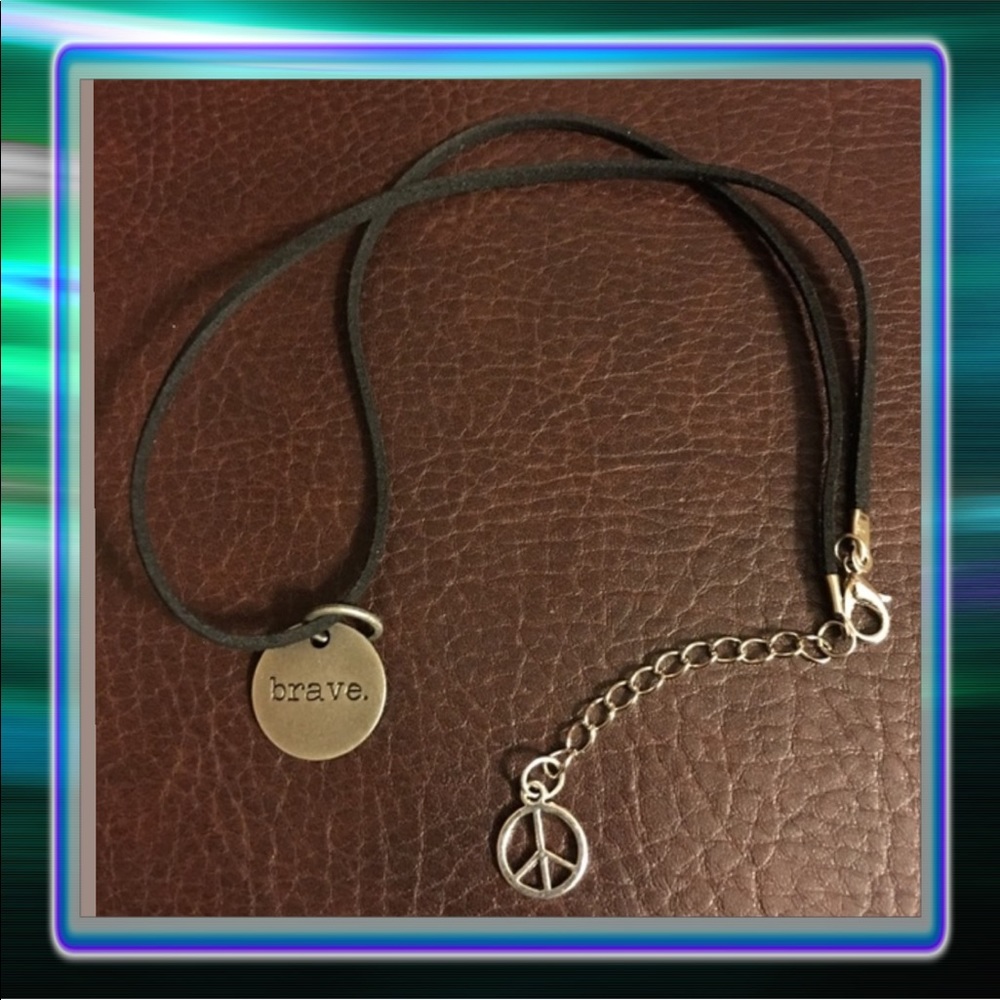 Brave" Black Velvet Necklace